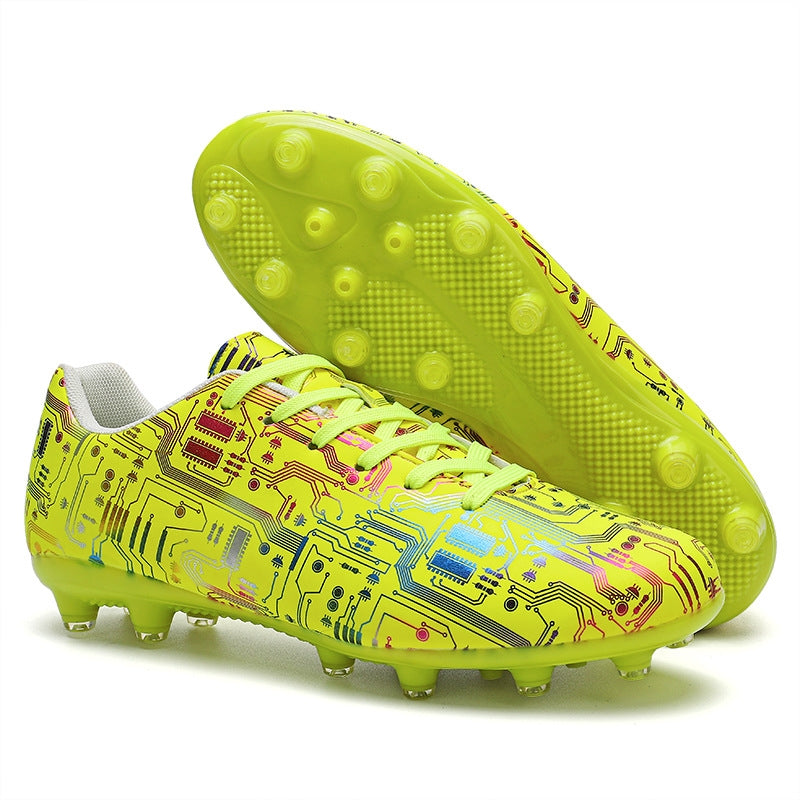Unisex Ankle Football Boots Cleats Grass Training Yellow Soccer Shoes - Tophatter Daily Deals