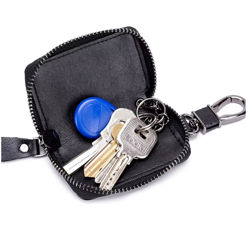 Men Genuine Leather Retro Mini Key Case Bag Large Capcity Fashion Car Key Keychain Wallet Men Bags - Tophatter Daily Deals