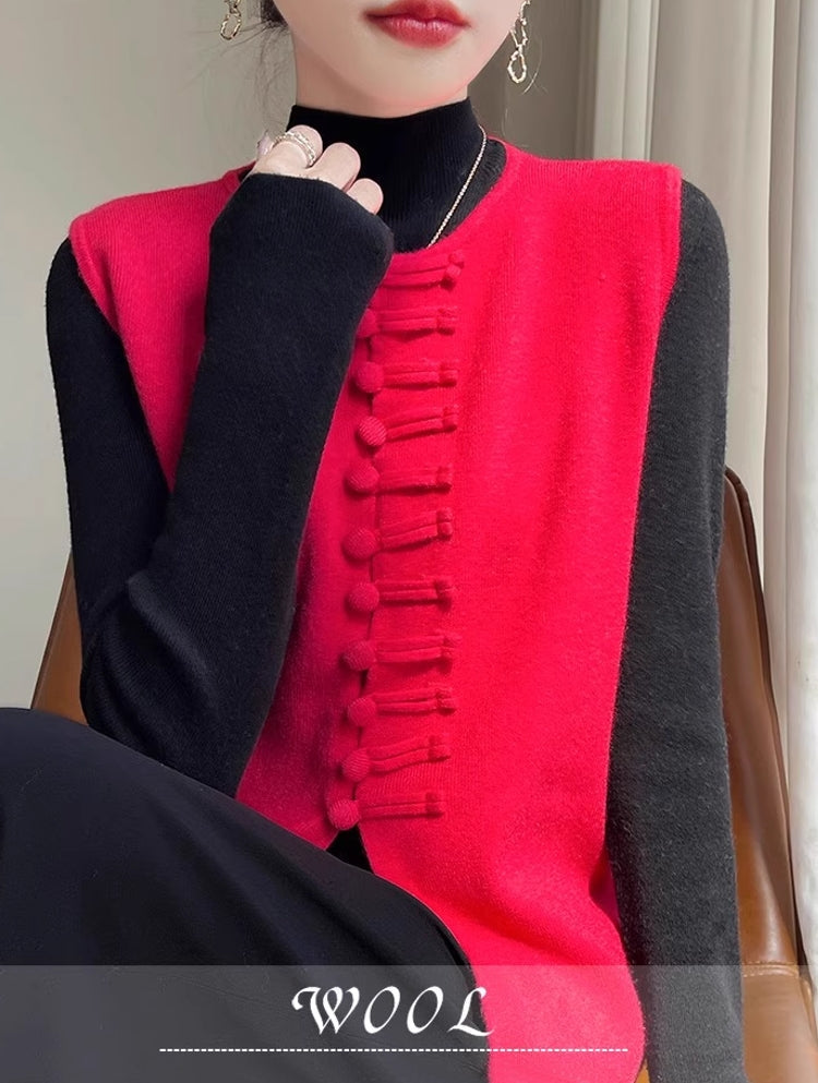 Winter Round Neck Vest Sweater Tops Blouses - Tophatter Daily Deals