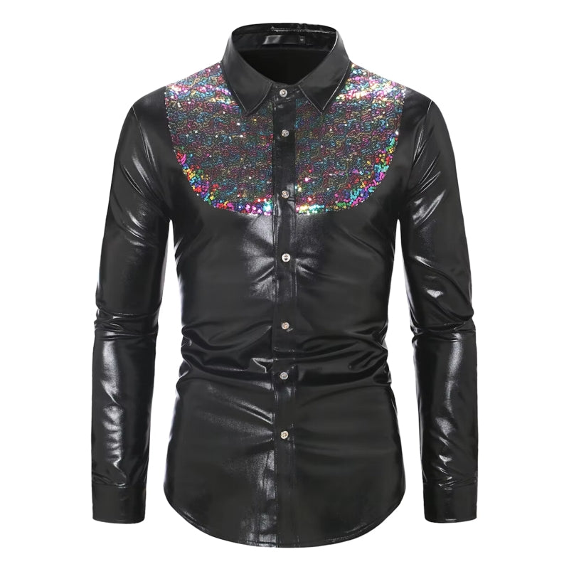 Dance Club Wear Hip Hop Shirt Men Shirts Black Men's Clothing - Tophatter Daily Deals