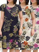 Women Round Neck Short Sleeve Casual Dress Mini Dresses - Tophatter Daily Deals