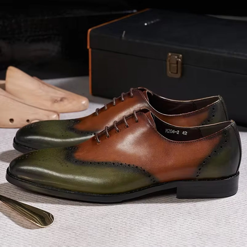 Calfskin Handmade Business Office Lace-up Mens Dress Shoes Men Shoes - Tophatter Daily Deals