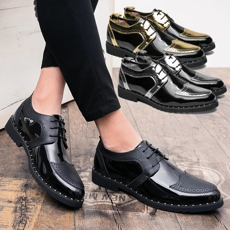 Loafers Shoes Lace Up Low Heel Platform Shoes Men Dresses Shoes - Tophatter Daily Deals