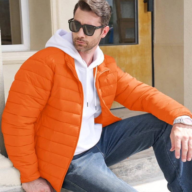 Stand Collar Lightweight Puffer Jackets Men Jackets - Tophatter Daily Deals