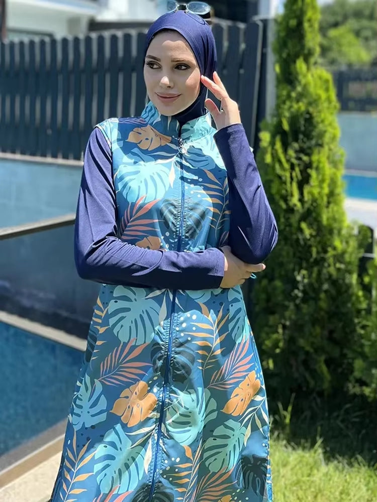 Long Sleeve Full Cover Hijab Top Pants Burkini Swimwear - Tophatter Daily Deals