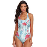 Sexy Women's new flamingo print swimsuit one-piece swimsuit 02 Swimwear - Tophatter Daily Deals