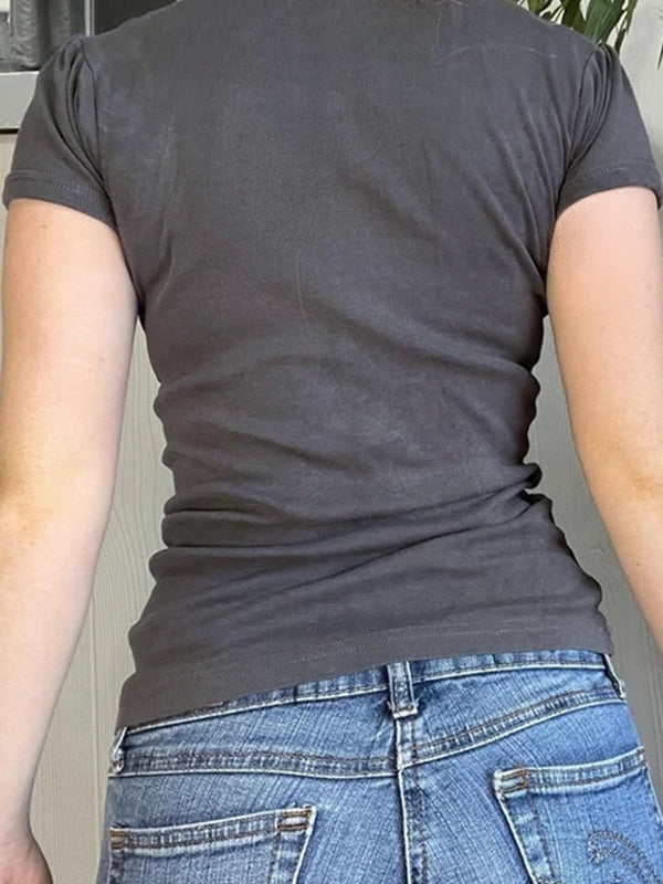 Solid Basic Knit Crop Top For Women Blouses - Tophatter Daily Deals