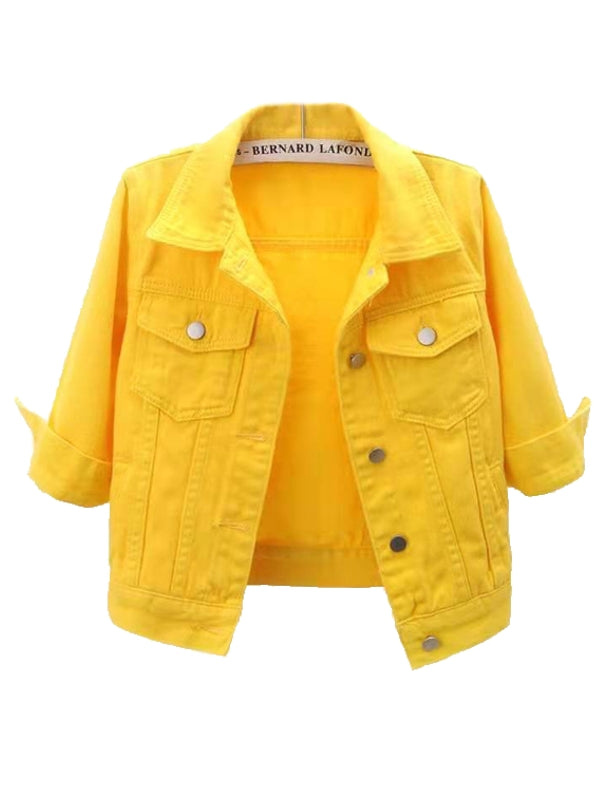 Women Colorful Denim Jacket Coats & Jackets - Tophatter Daily Deals