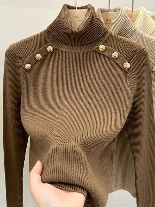 Women's Collar Turtleneck Sweater Blouses - Tophatter Daily Deals