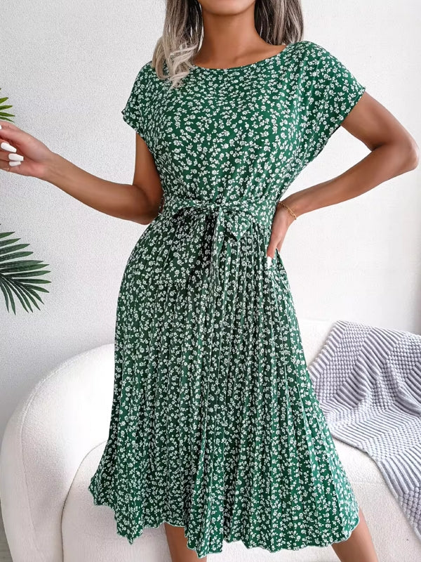 Mini Dress For Women Summer Print Holiday Beach Green Mini Dresses - Tophatter Daily Deals