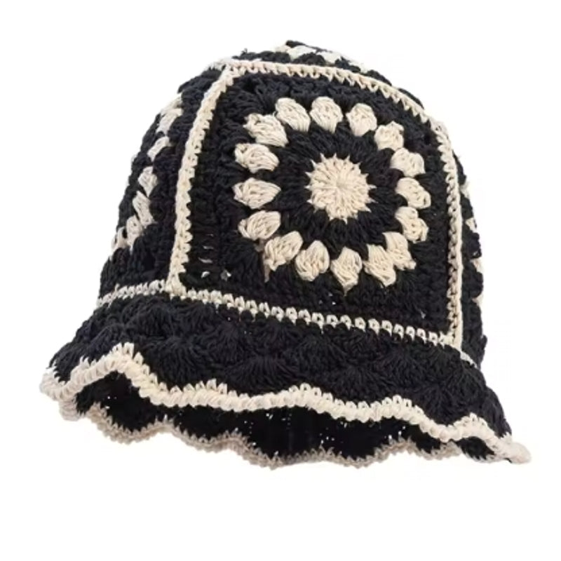 Handmade Crochet Striped Knitted Beanies Hat Apricot Cap - Tophatter Daily Deals