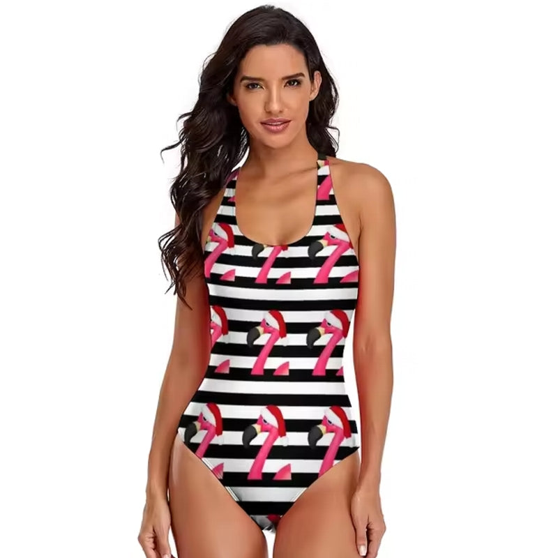 Sexy Women's new flamingo print swimsuit one-piece swimsuit Swimwear - Tophatter Daily Deals