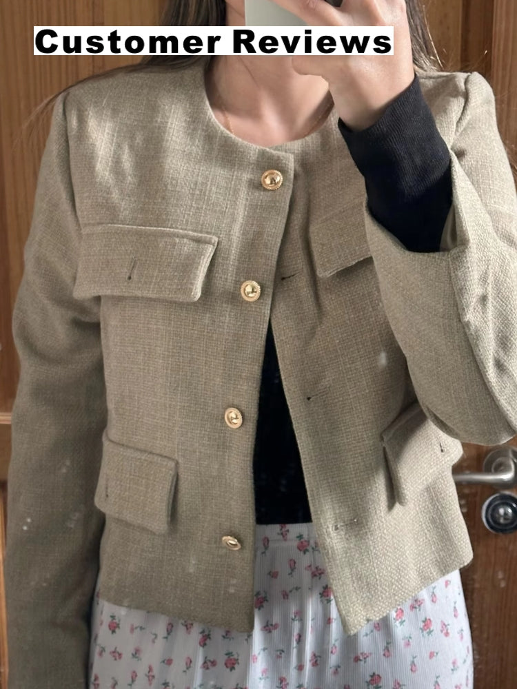 Winter Button Demi-Season Short Coats Work Wear Blazers - Tophatter Daily Deals
