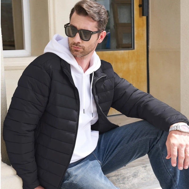 Stand Collar Lightweight Puffer Jackets Men Jackets - Tophatter Daily Deals