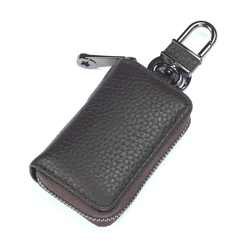 Men Genuine Leather Retro Mini Key Case Bag Large Capcity Fashion Car Key Keychain Wallet Men Bags - Tophatter Daily Deals