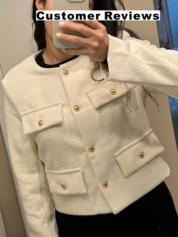 Winter Button Demi-Season Short Coats Work Wear Blazers - Tophatter Daily Deals