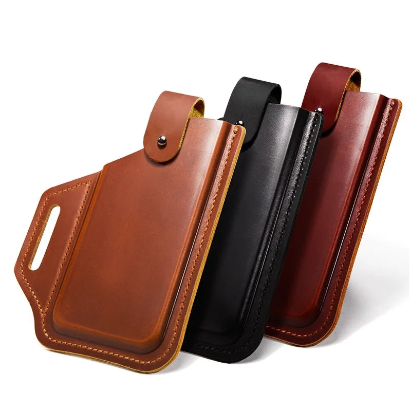 Men's Leather 6.3inch Phone Case Wallet Belt Bag Waist Bag Men Bags - Tophatter Daily Deals
