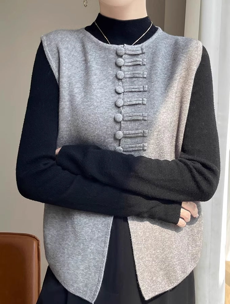 Winter Round Neck Vest Sweater Tops Blouses - Tophatter Daily Deals