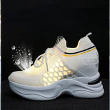High Heels Breathable Elevator Shoes 8cm High Heel Sneaker - Tophatter Daily Deals