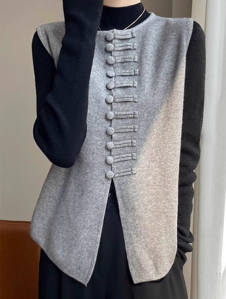 Winter Round Neck Vest Sweater Tops Blouses - Tophatter Daily Deals