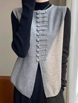 Winter Round Neck Vest Sweater Tops Blouses - Tophatter Daily Deals