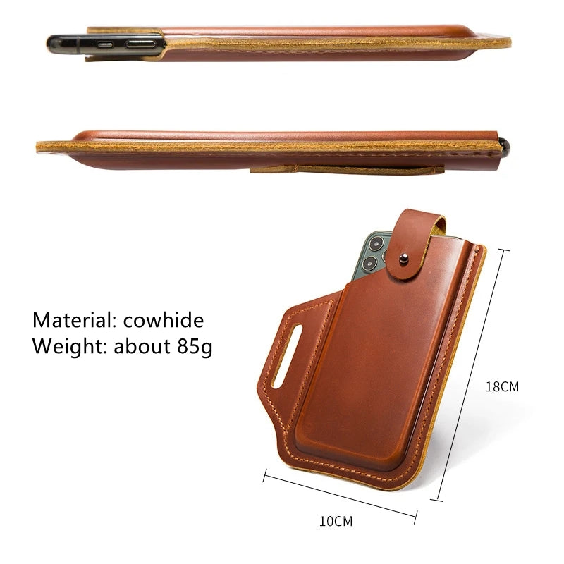 Men's Leather 6.3inch Phone Case Wallet Belt Bag Waist Bag Men Bags - Tophatter Daily Deals