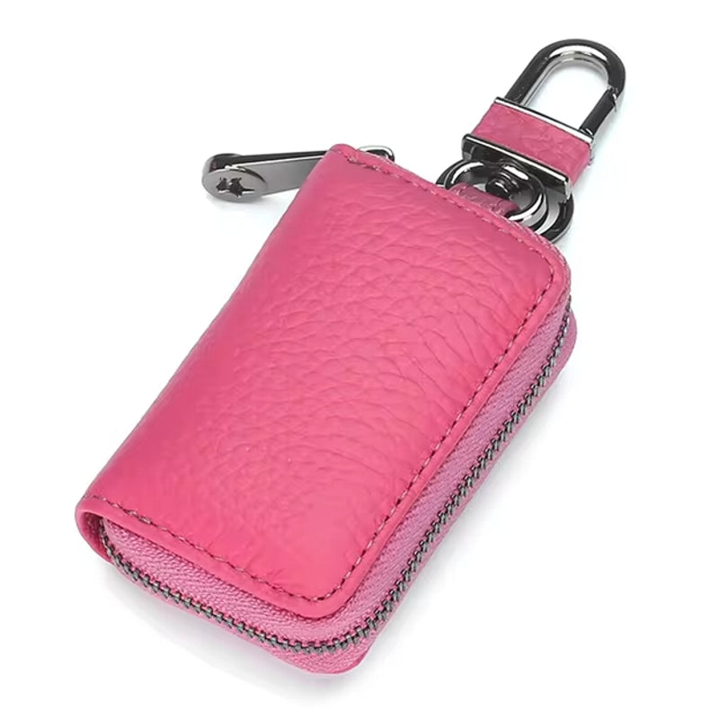 Men Genuine Leather Retro Mini Key Case Bag Large Capcity Fashion Car Key Keychain Wallet Pink Men Bags - Tophatter Daily Deals