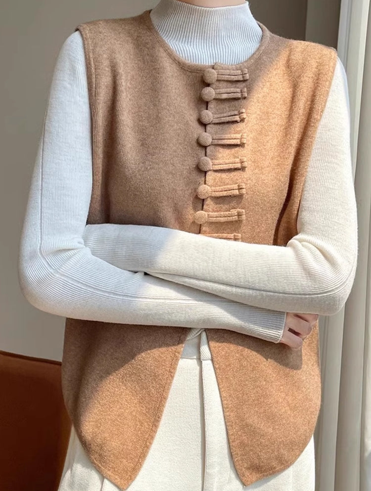 Winter Round Neck Vest Sweater Tops Blouses - Tophatter Daily Deals