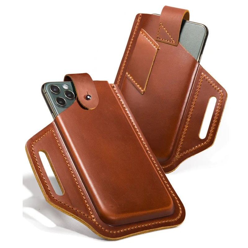 Men's Leather 6.3inch Phone Case Wallet Belt Bag Waist Bag Men Bags - Tophatter Daily Deals