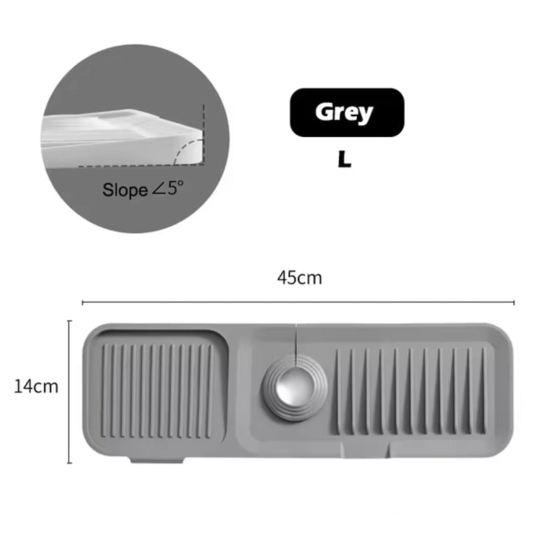 Silicone Kitchen Sink Splash Guard Drain Pad Gray Home Supplies - Tophatter Daily Deals