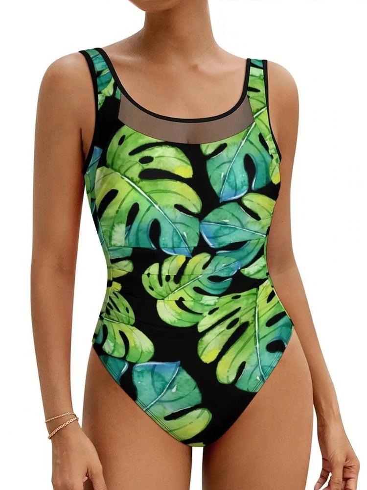Tropical Leaf Swimsuit Women Push Up Beach Wear Swimwear - Tophatter Daily Deals
