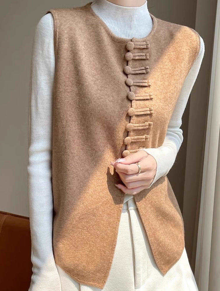 Winter Round Neck Vest Sweater Tops Blouses - Tophatter Daily Deals