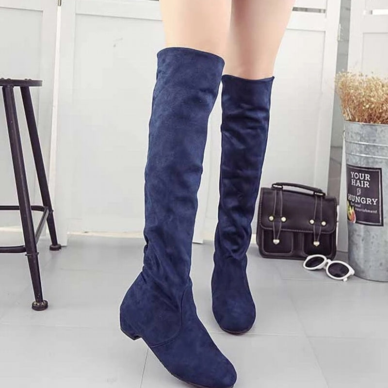 HOT New Arrival Women Boots Square Block Heel Fur Platform Winter Knee High Boots BOOTS - Tophatter Daily Deals