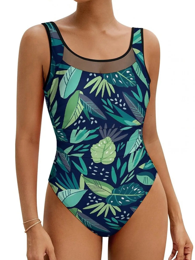 Tropical Leaf Swimsuit Women Push Up Beach Wear Swimwear - Tophatter Daily Deals