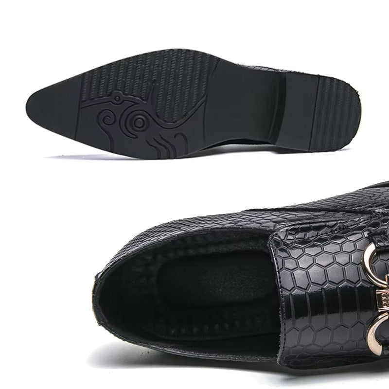 Artificial Leather Loafers Mini Crocodile Pattern Men Dresses Shoes - Tophatter Daily Deals