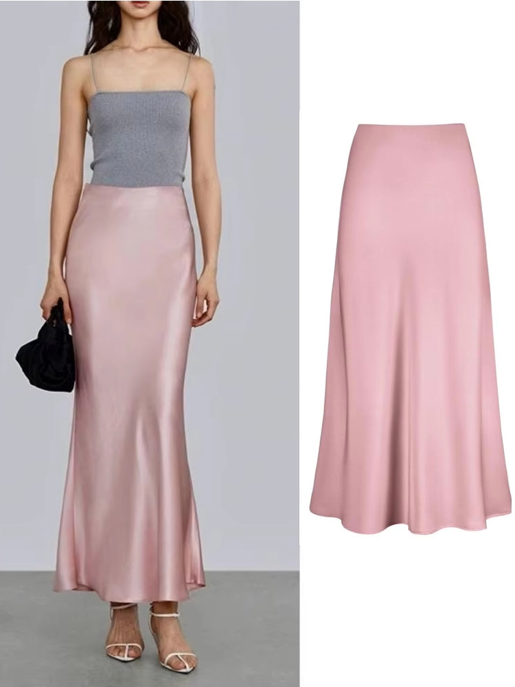 Smooth and silky Hip Wrap Zipper Skirt For Office Lady Midi Dresses - Tophatter Daily Deals