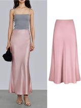 Smooth and silky Hip Wrap Zipper Skirt For Office Lady Midi Dresses - Tophatter Daily Deals
