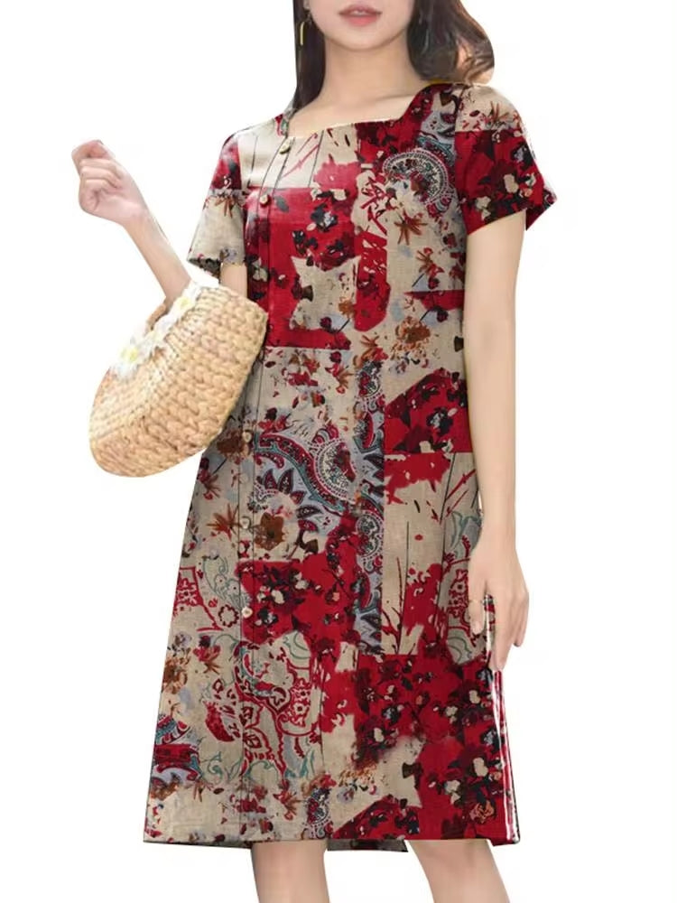 Women Square Neck Short Sleeve Dress Mini Dresses - Tophatter Daily Deals