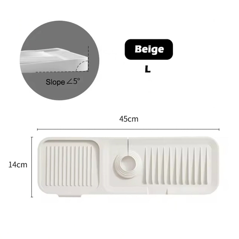 Silicone Kitchen Sink Splash Guard Drain Pad Beige Home Supplies - Tophatter Daily Deals
