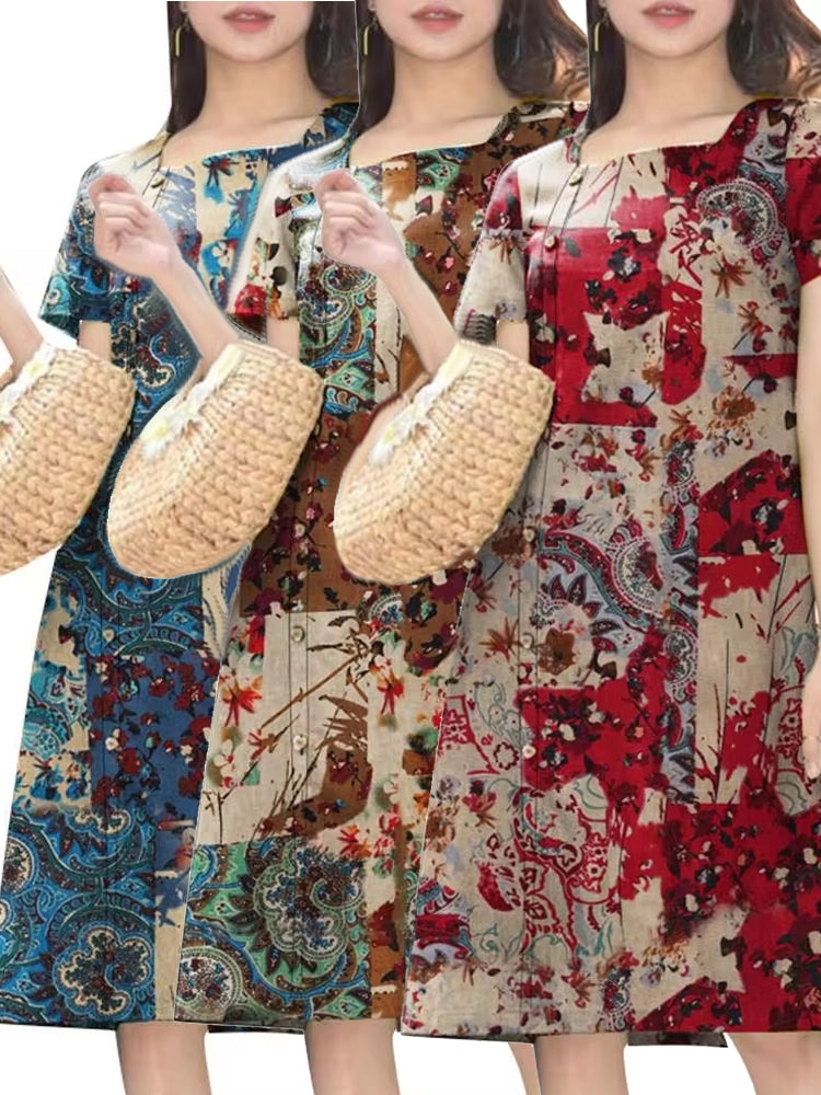 Women Square Neck Short Sleeve Dress Mini Dresses - Tophatter Daily Deals