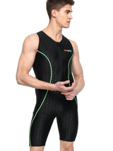 Unisex one-piece professional sports competition swimsuits Green Swimwear - Tophatter Daily Deals
