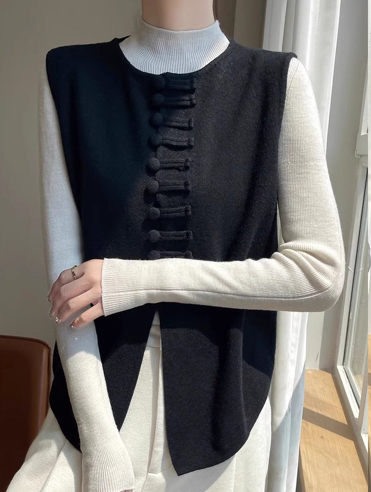 Winter Round Neck Vest Sweater Tops Blouses - Tophatter Daily Deals