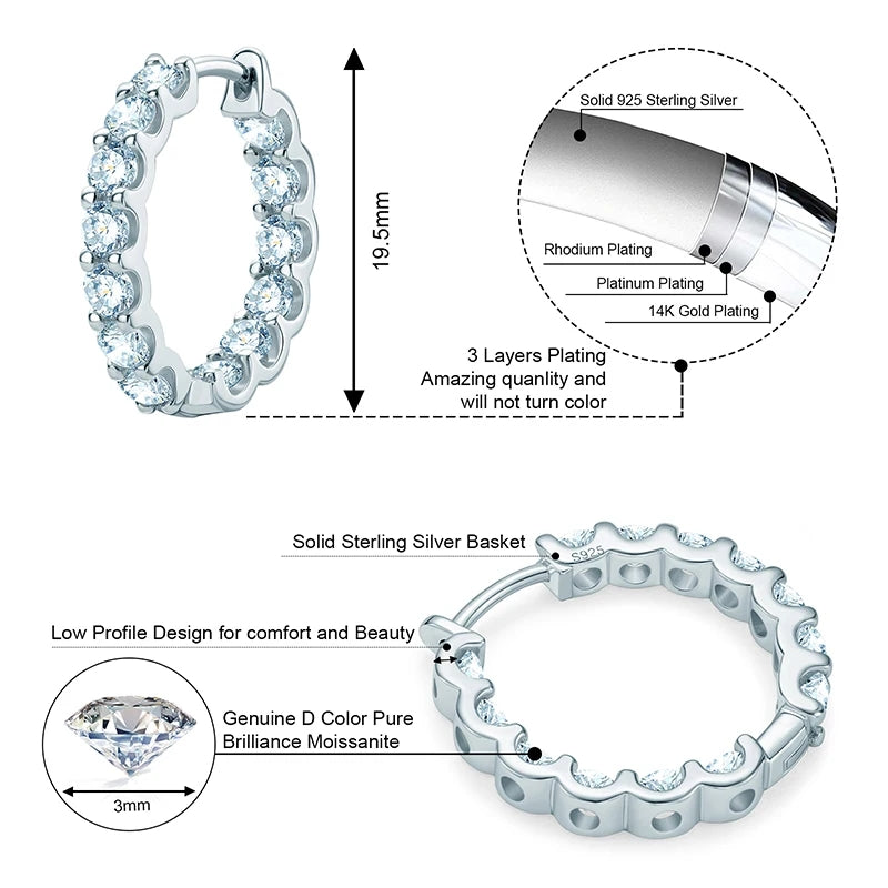 Sparkling Jewelry Hoops Stud Earrings Earrings - Tophatter Daily Deals