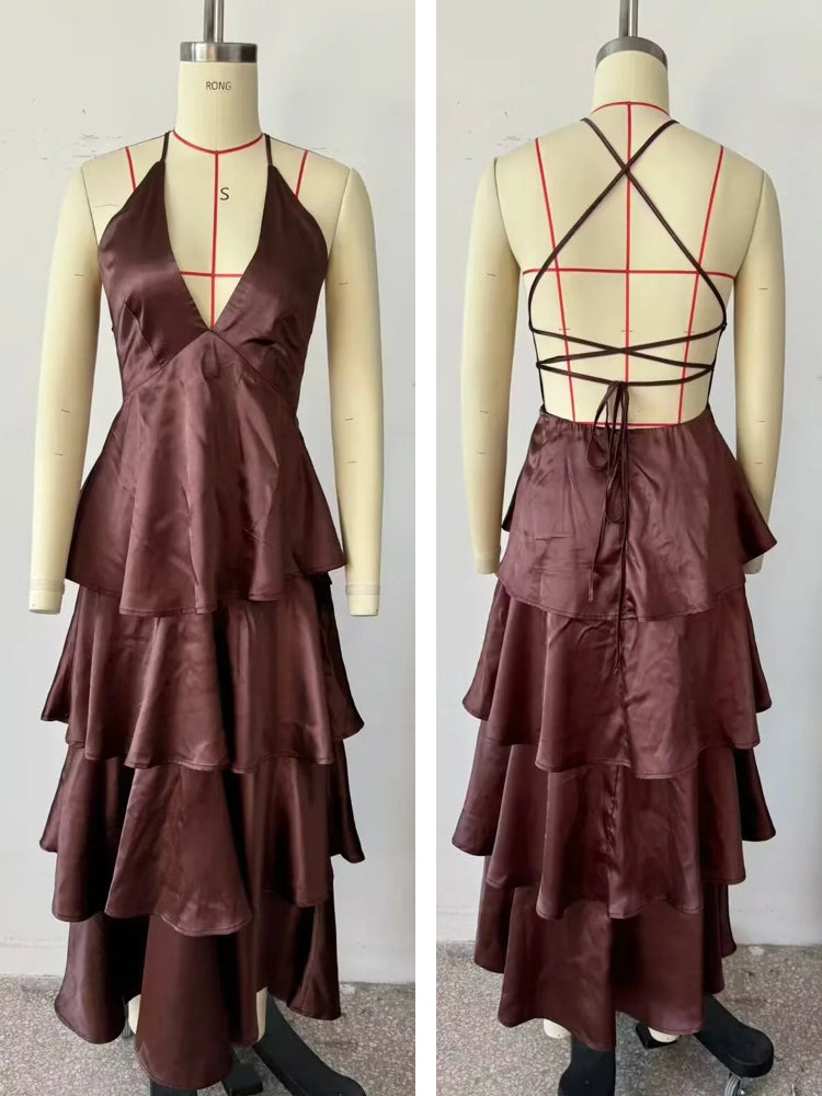 Curve Dresses Deep V Tube Top Waist Dress Maxi Dresses - Tophatter Daily Deals