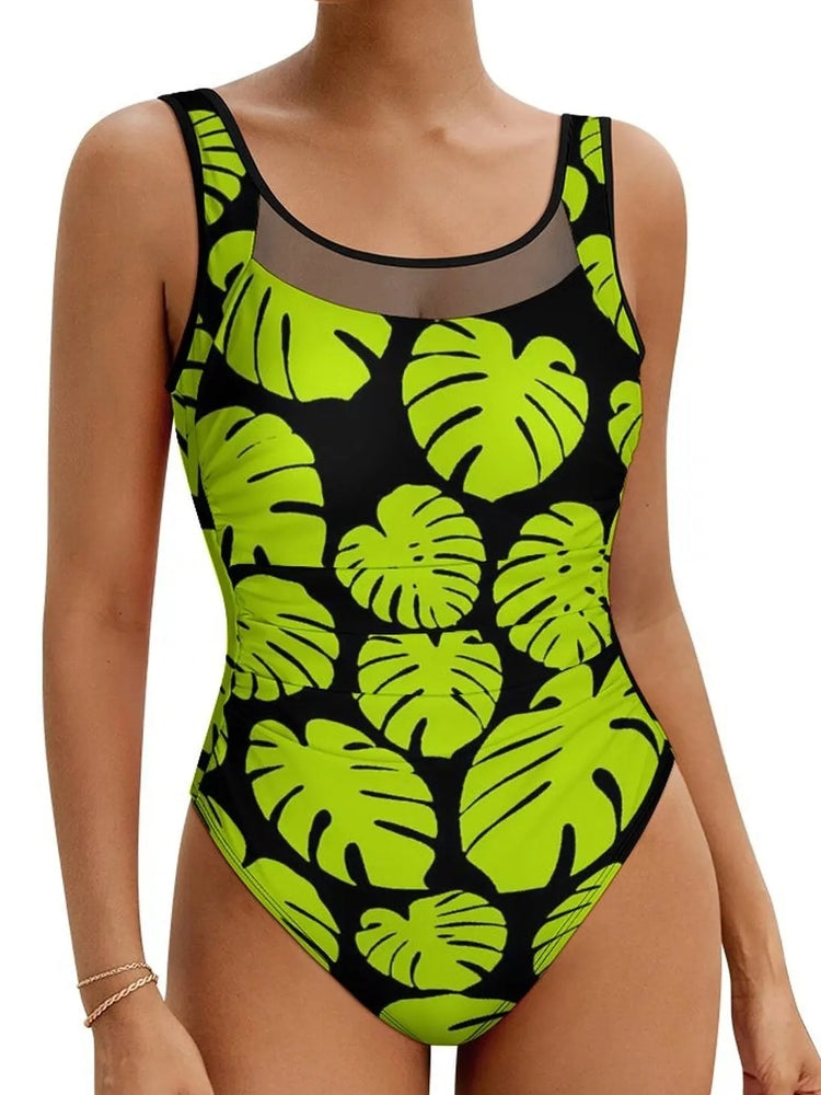Tropical Leaf Swimsuit Women Push Up Beach Wear Swimwear - Tophatter Daily Deals
