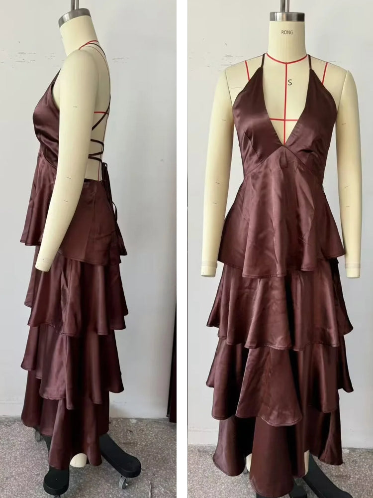 Curve Dresses Deep V Tube Top Waist Dress Maxi Dresses - Tophatter Daily Deals