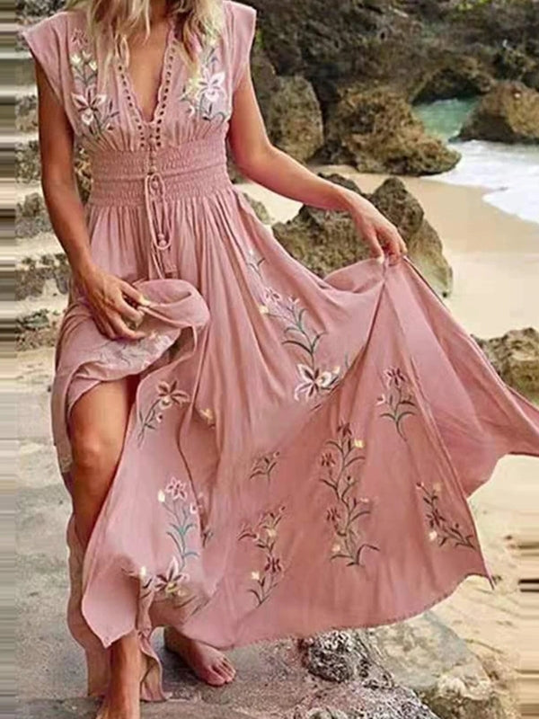 Fashion Sexy Slim Floral Skirt Midi Dresses - Tophatter Daily Deals