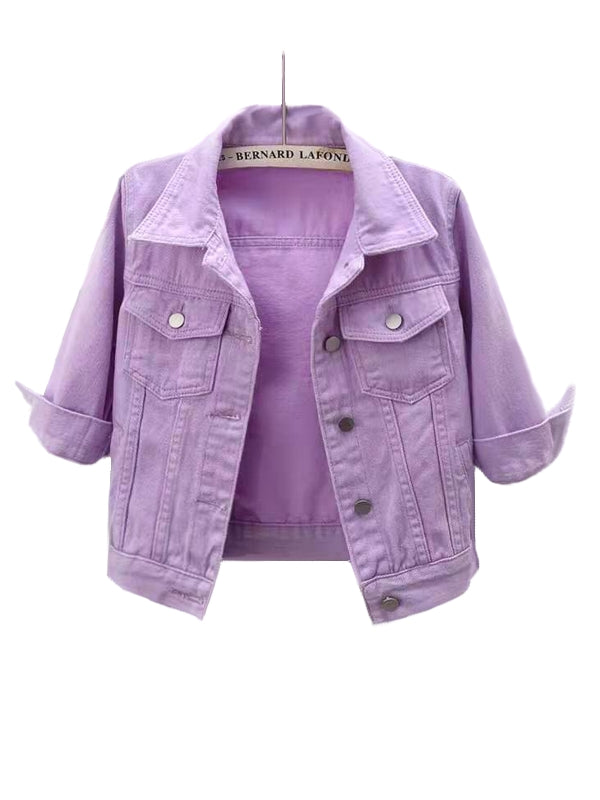 Women Colorful Denim Jacket Coats & Jackets - Tophatter Daily Deals