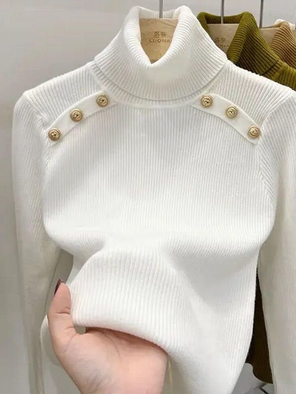 Women's Collar Turtleneck Sweater Blouses - Tophatter Daily Deals