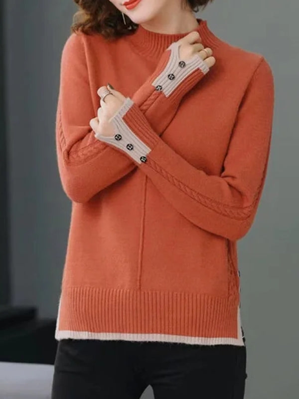 Pullover Sweaters Women Blouse Orange Red Blouses - Tophatter Daily Deals